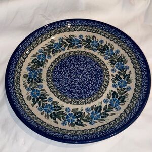 New unikat floral Polish Pottery Dinner Plate 10.5”